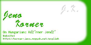 jeno korner business card